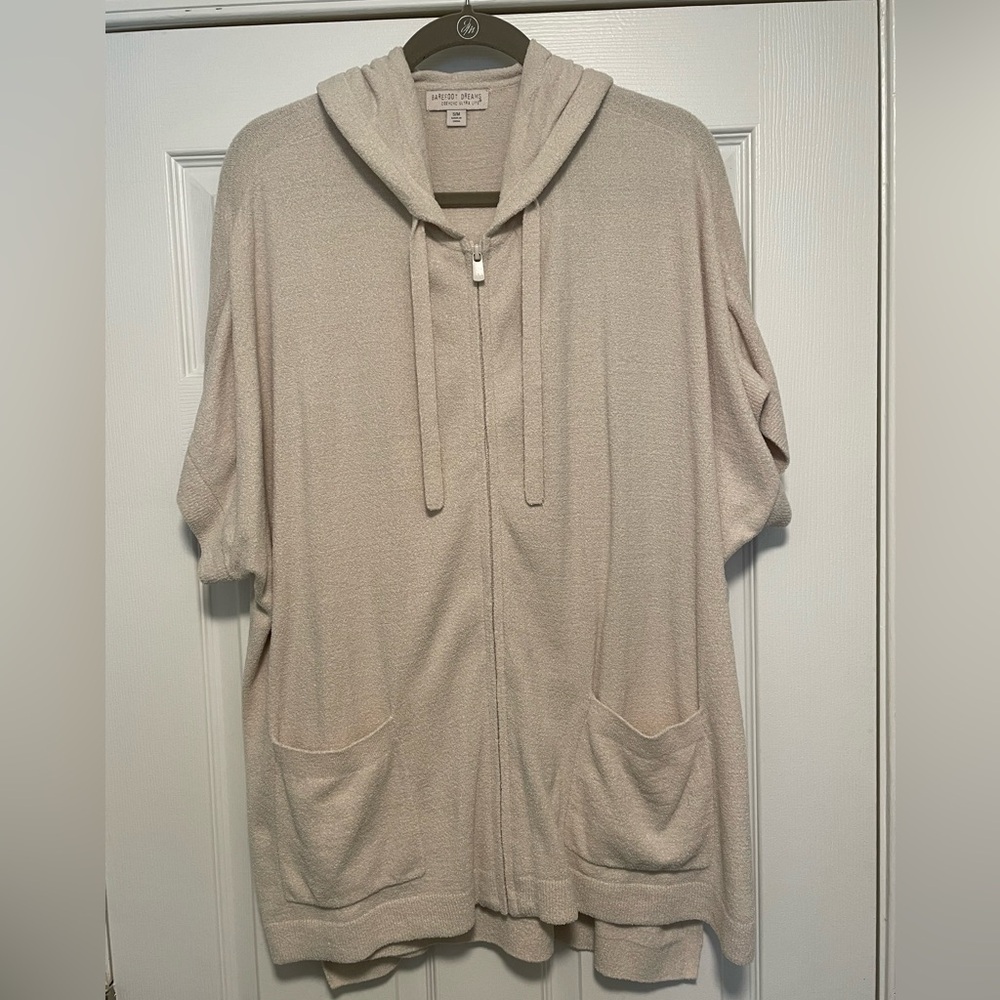 Barefoot Dreams Cozy Chic Ultra Lite Short Sleeve Zip-Up Hoodie